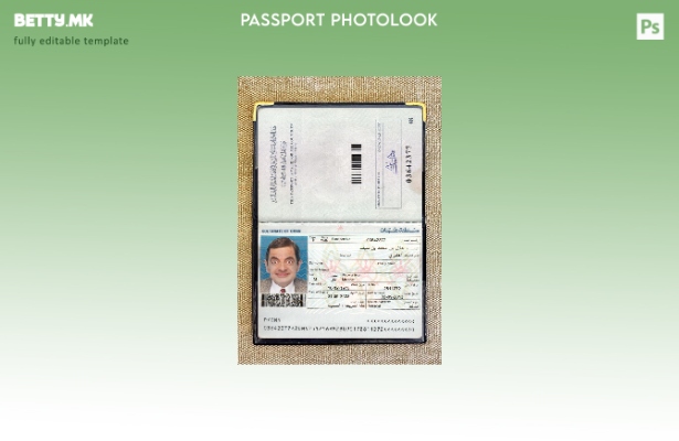 Модерен стил Омански пасош присутен шаблон за фото изглед